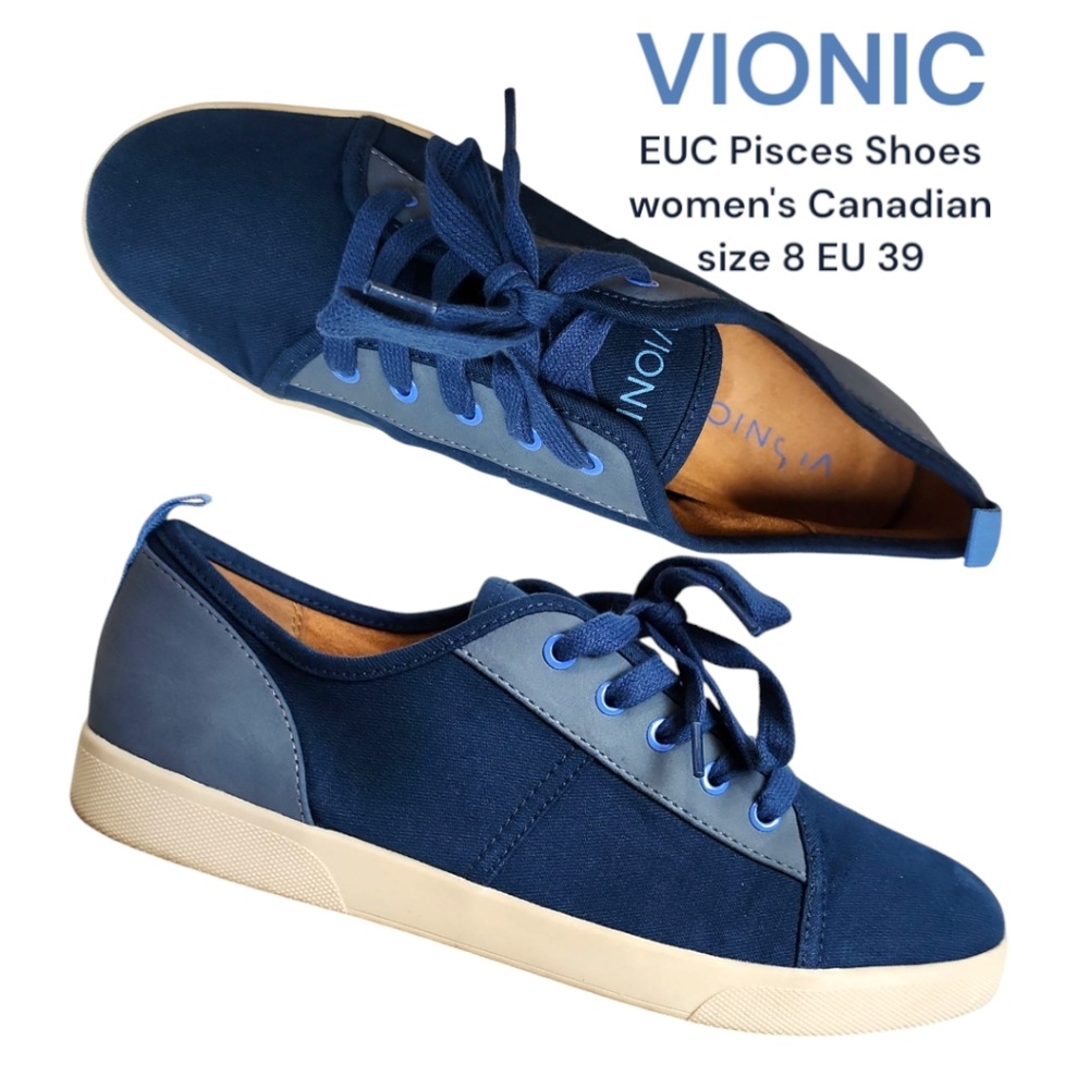 Vionic Women's Sneakers - Navy and Light Blue